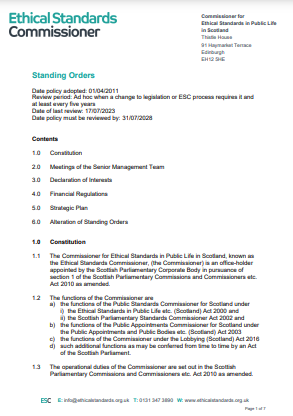 esc-standing-orders