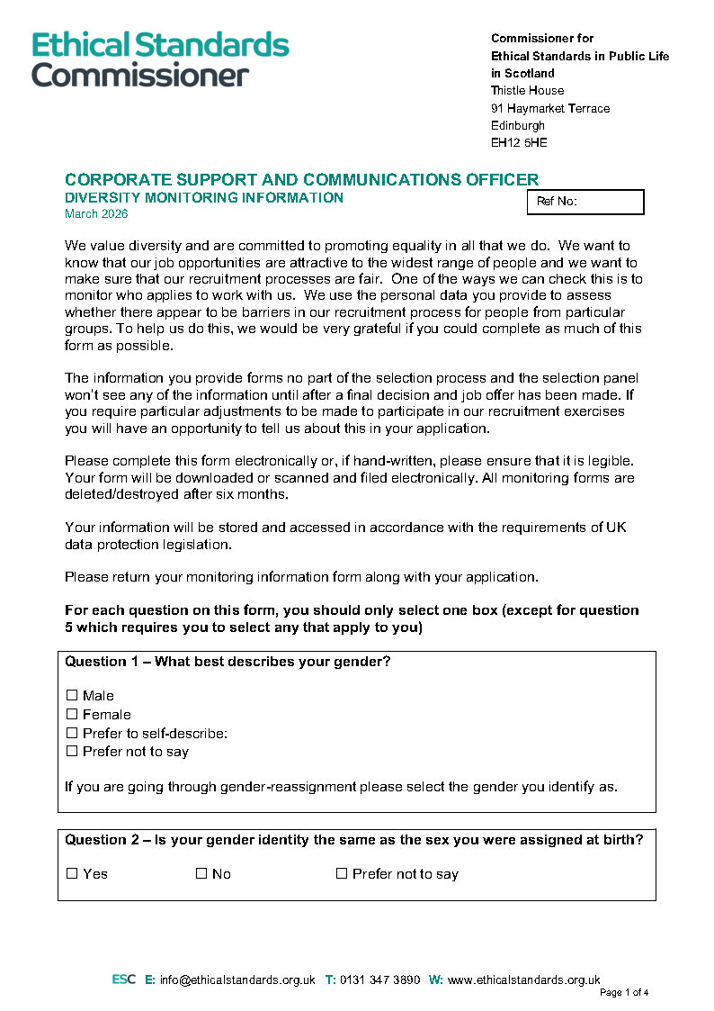 CSCO Monitoring Form - cover page
