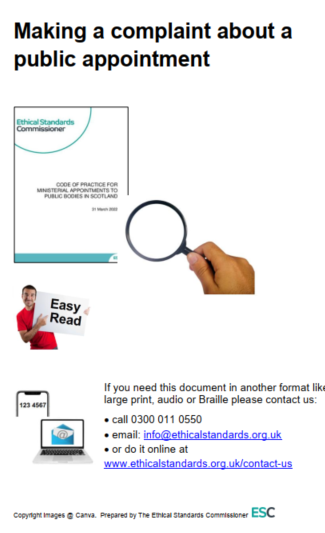 the front cover of the easy read document